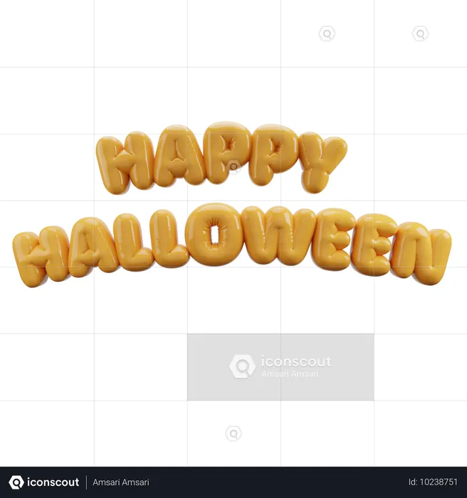 Autocollant lettre ballon joyeux Halloween  3D Icon