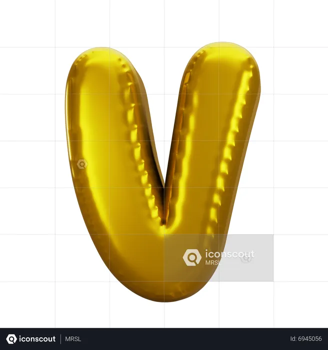 Lettre ballon v  3D Icon