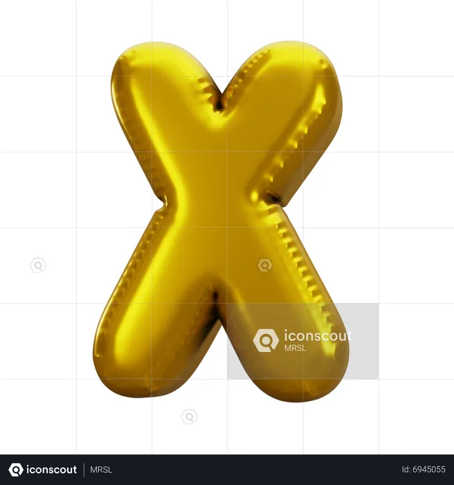 Lettre ballon x  3D Icon