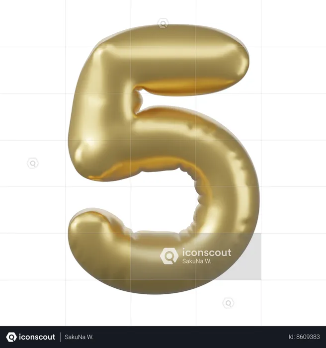 Ballon numéro 5  3D Icon