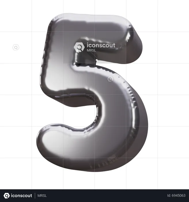 Ballon numéro 5  3D Icon