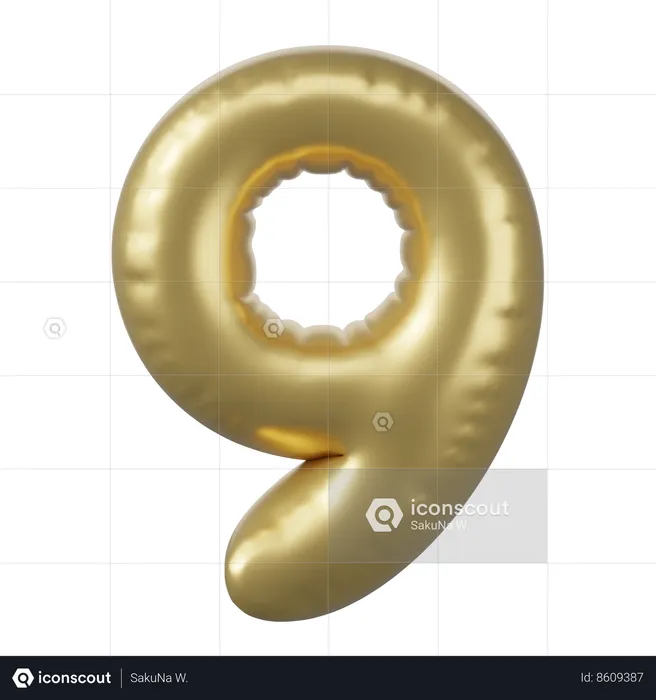 Ballon numéro 9  3D Icon