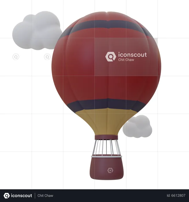 Ballon parachute  3D Icon