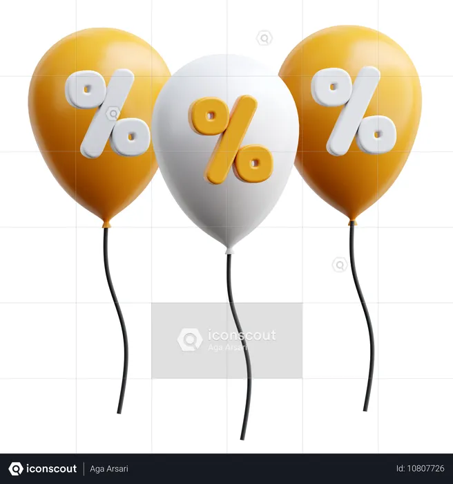 Ballon rabatt  3D Icon