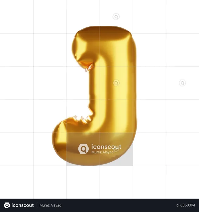 Ballon Buchstabe J  3D Icon