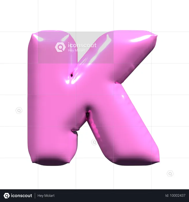 Ballon Buchstabe K  3D Icon