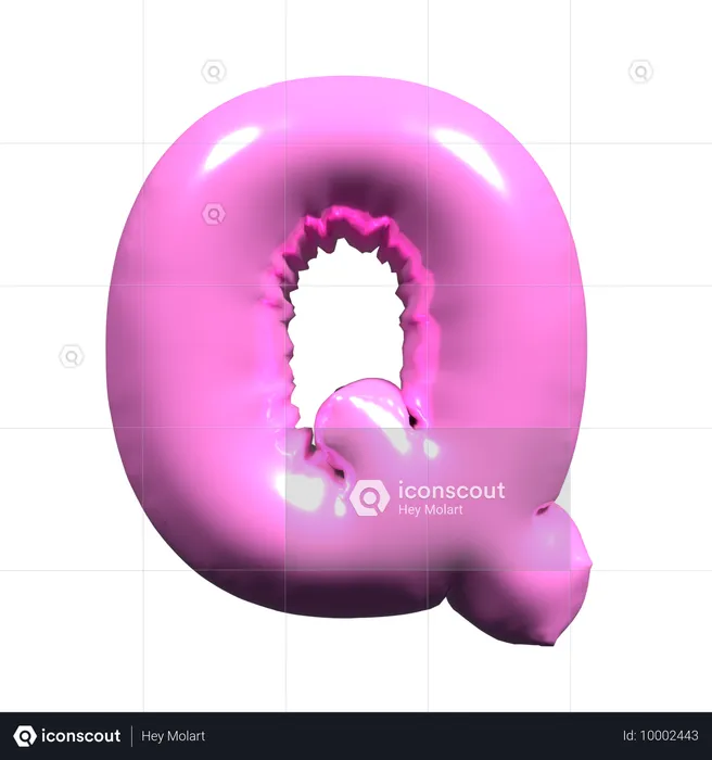 Ballon Buchstabe Q  3D Icon