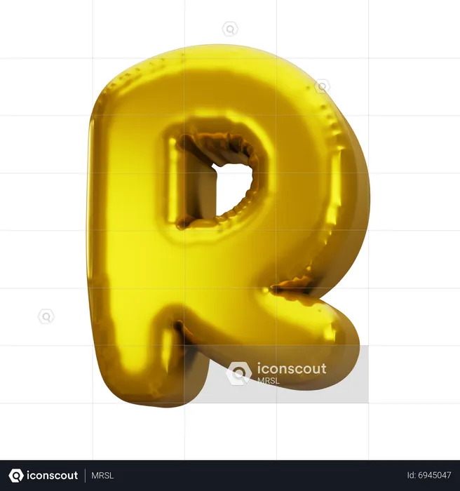 Ballon Buchstabe R  3D Icon