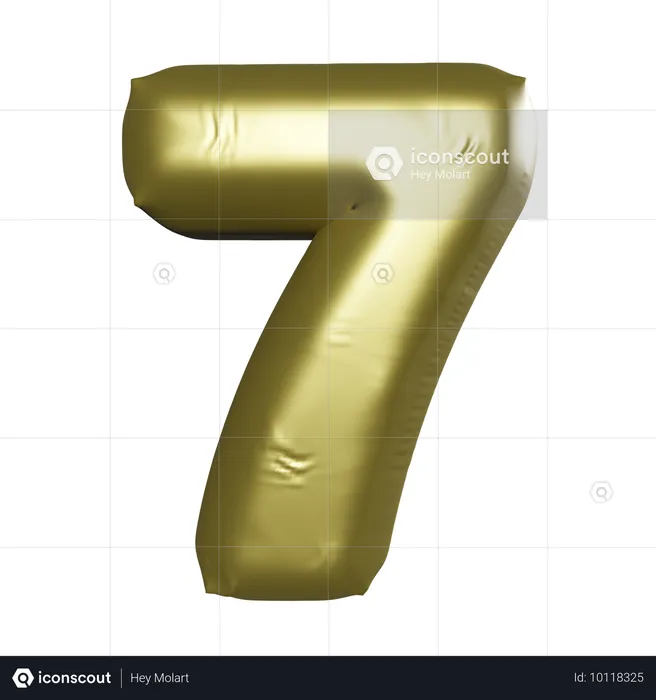 Ballon Nummer 7  3D Icon