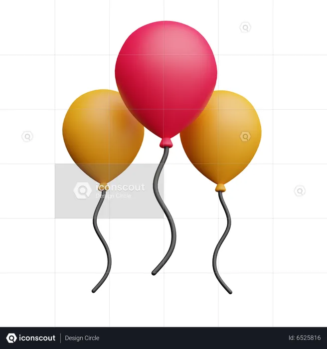 Des ballons  3D Icon