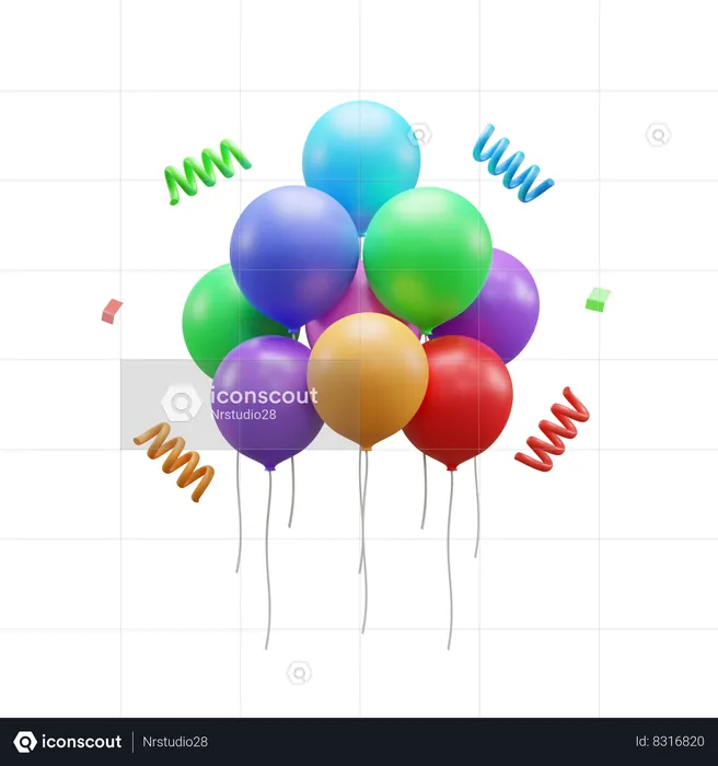 Ballons de fête  3D Icon