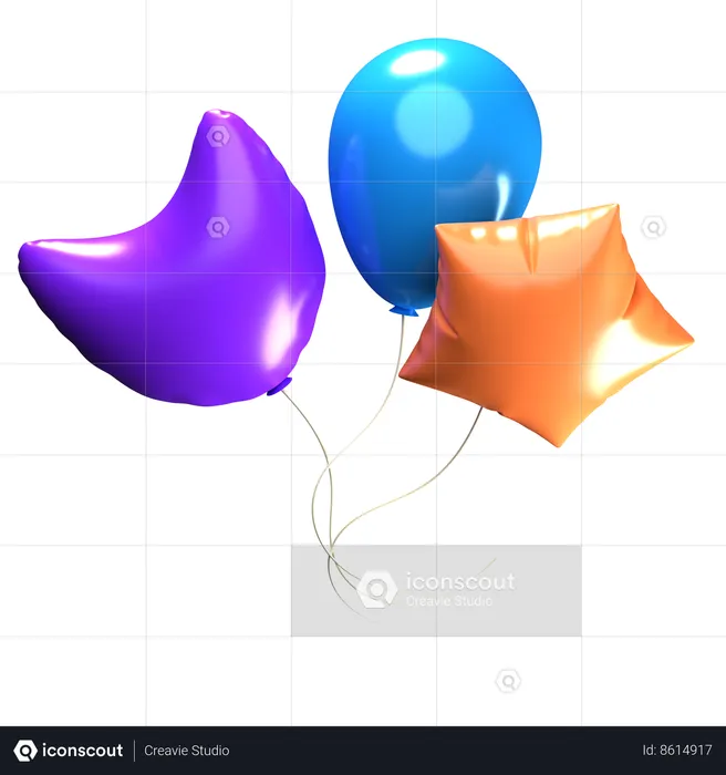 Ballons de fête  3D Icon