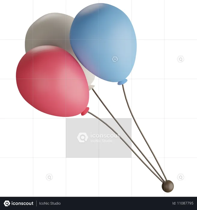 Ballons de fête  3D Icon