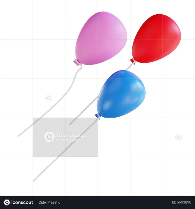 Ballons de fête  3D Icon