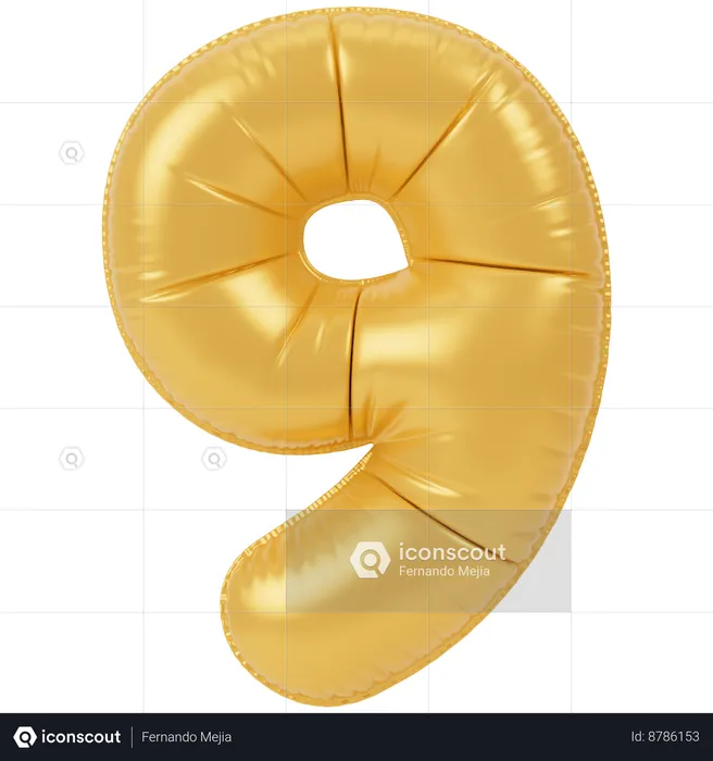 Balloon 9  3D Icon