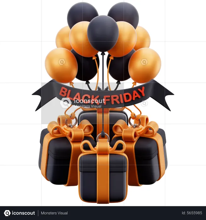 Balloon Black Friday Sale  3D Icon