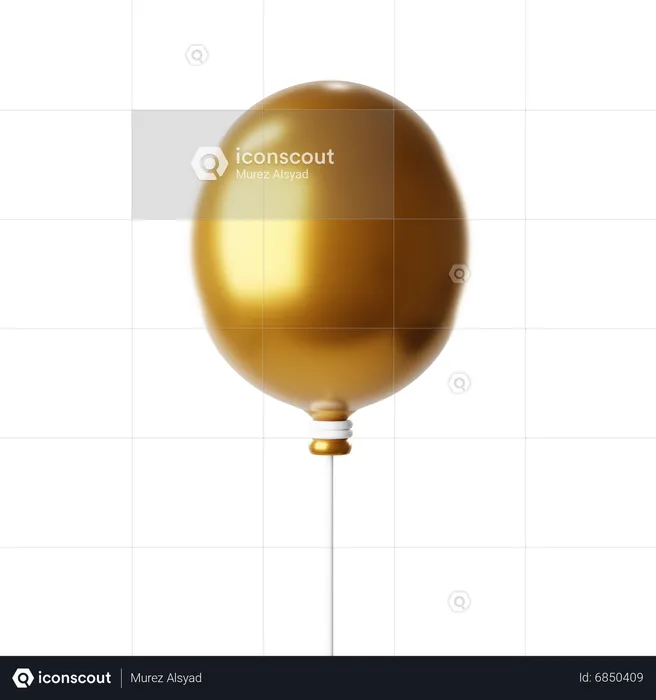 Balloon Dark Gold  3D Icon