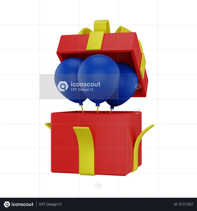 Balloon Gift  3D Icon