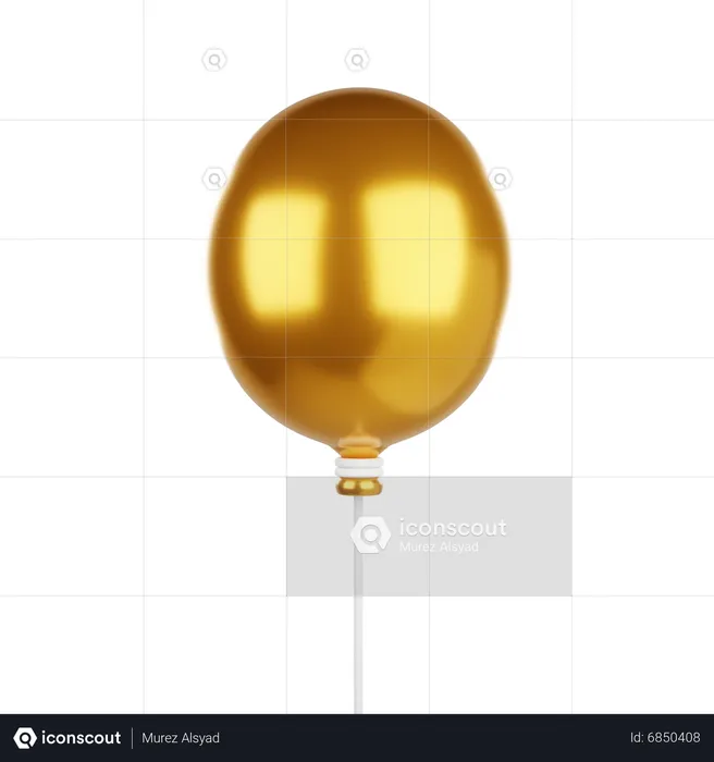 Balloon Gold  3D Icon