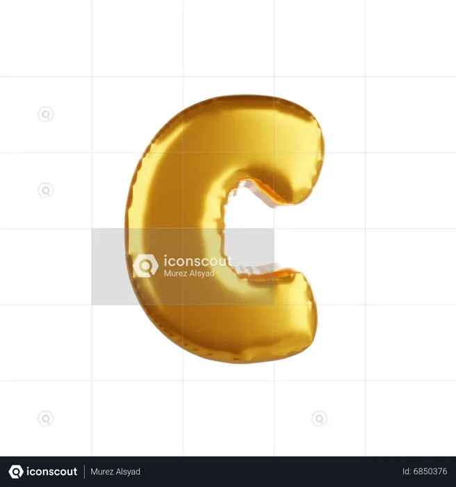 Balloon letter c lower case  3D Icon