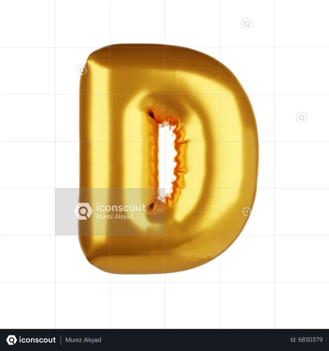 Balloon letter D  3D Icon