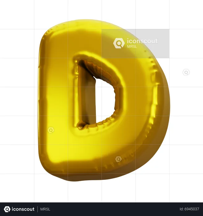 Balloon Letter D  3D Icon