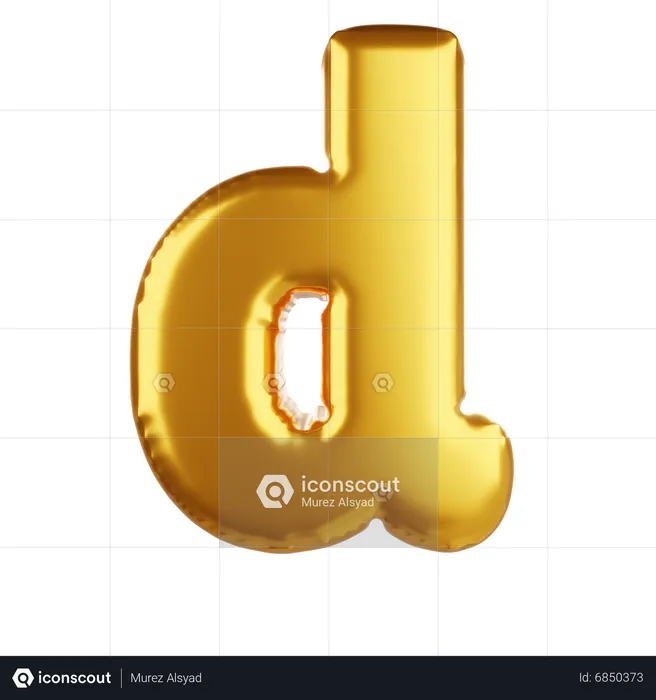 Balloon letter d lower case  3D Icon