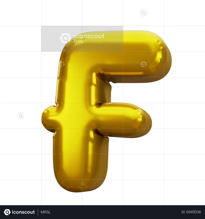 Balloon Letter F  3D Icon