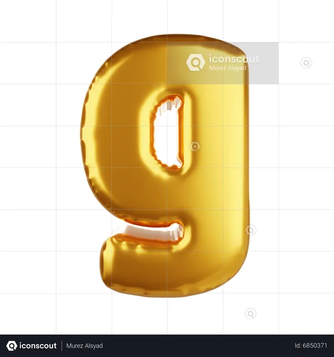 Balloon letter g lower case  3D Icon