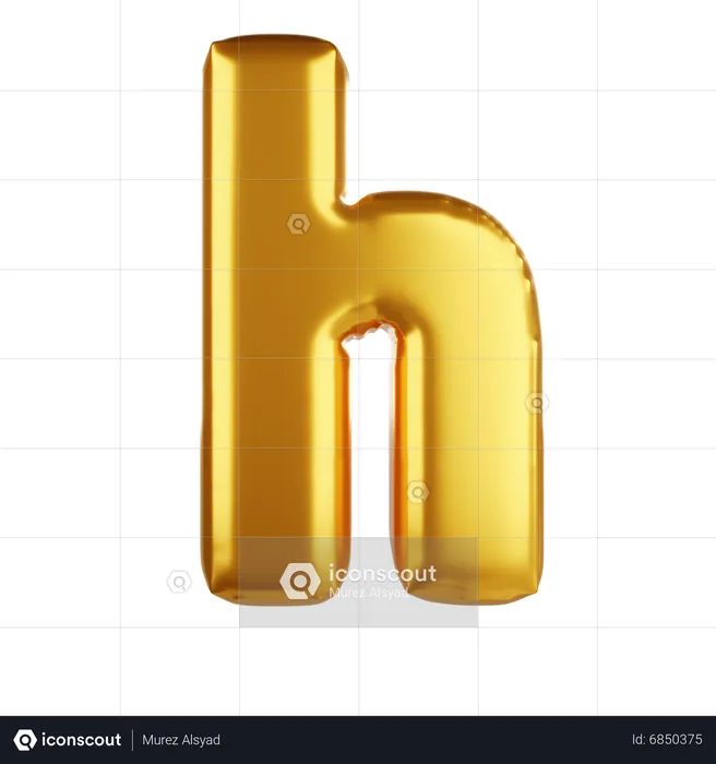 Balloon letter h lower case  3D Icon