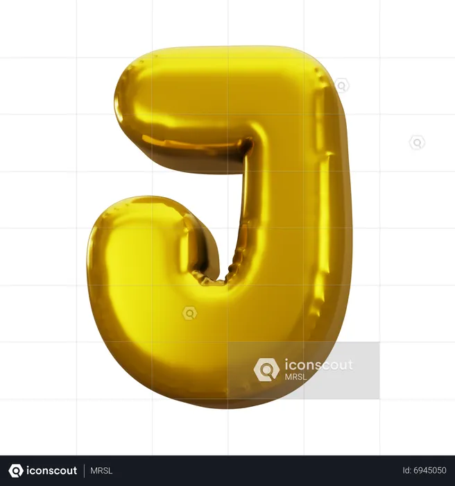 Balloon Letter J  3D Icon