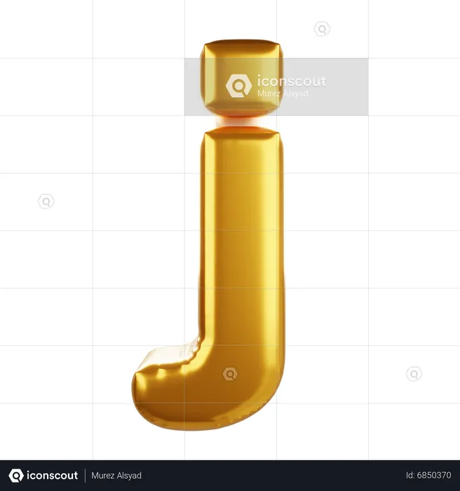 Balloon letter j lower case  3D Icon
