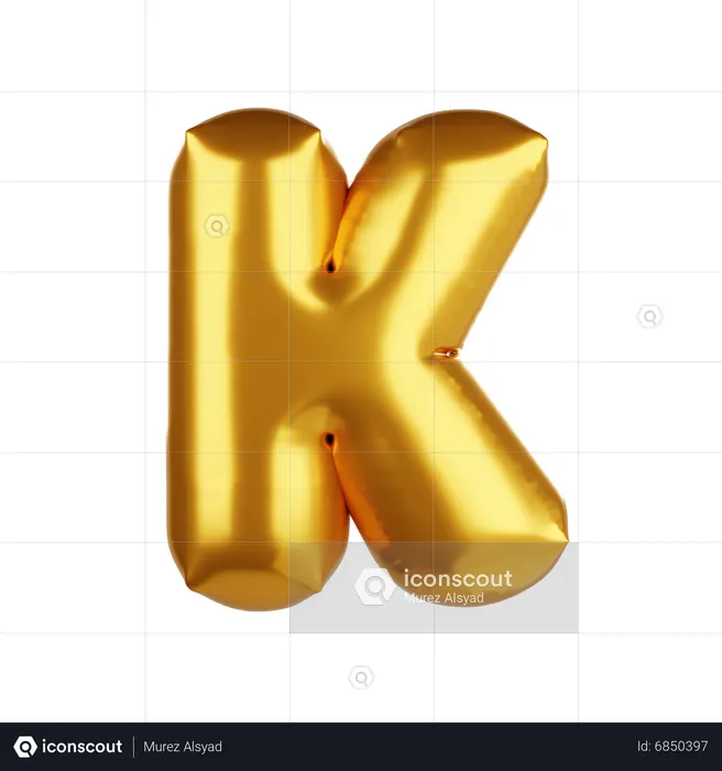 Balloon letter K  3D Icon