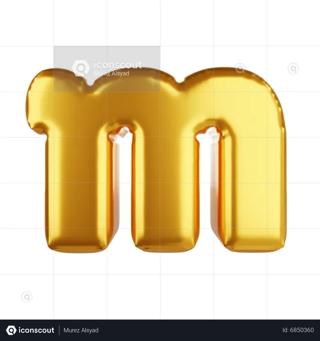 Balloon letter m lower case  3D Icon