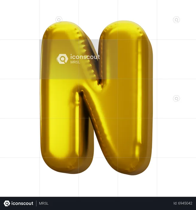 Balloon Letter N  3D Icon