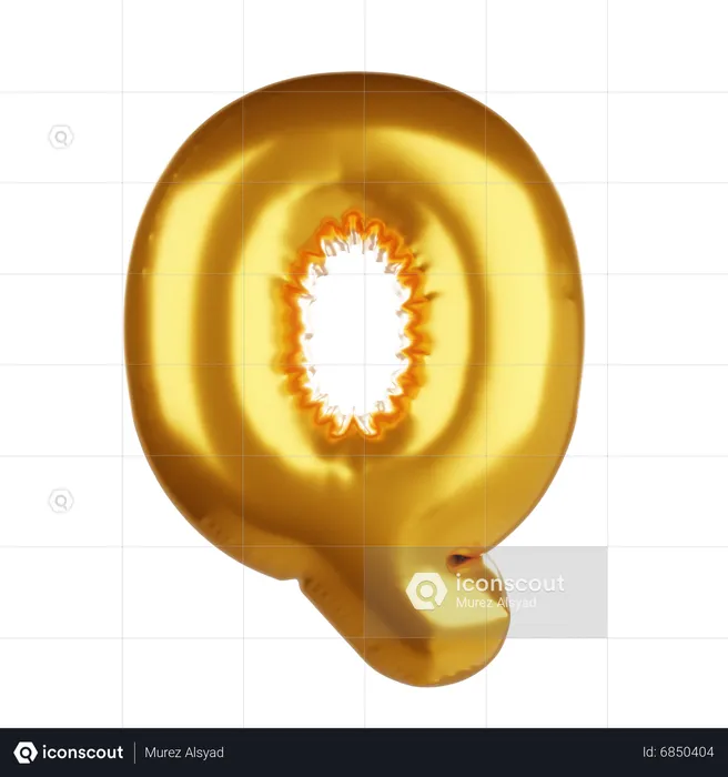 Balloon letter Q  3D Icon