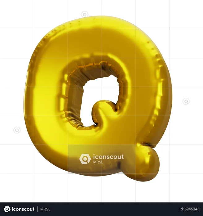 Balloon Letter Q  3D Icon