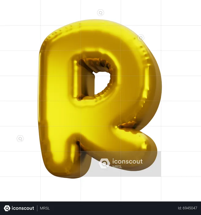 Balloon Letter R  3D Icon