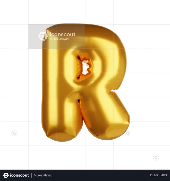 Balloon letter R  3D Icon