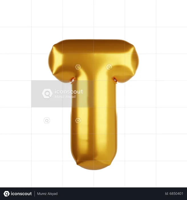 Balloon letter T  3D Icon