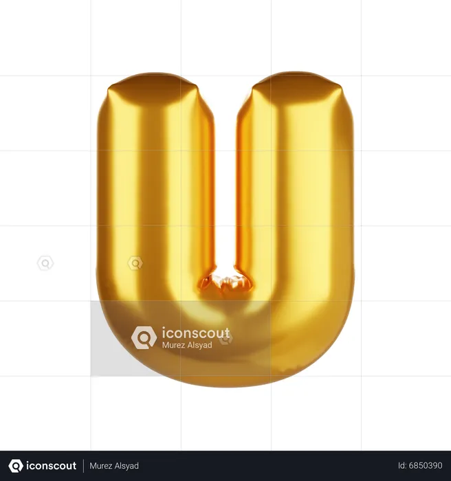 Balloon letter U  3D Icon
