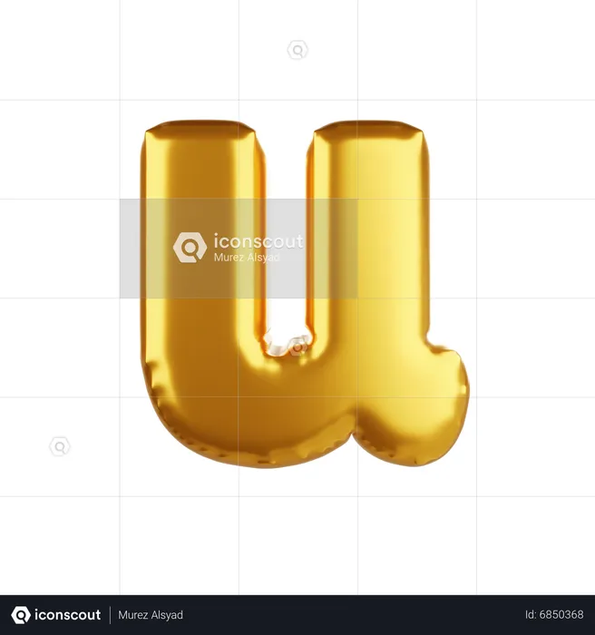Balloon letter u lower case  3D Icon