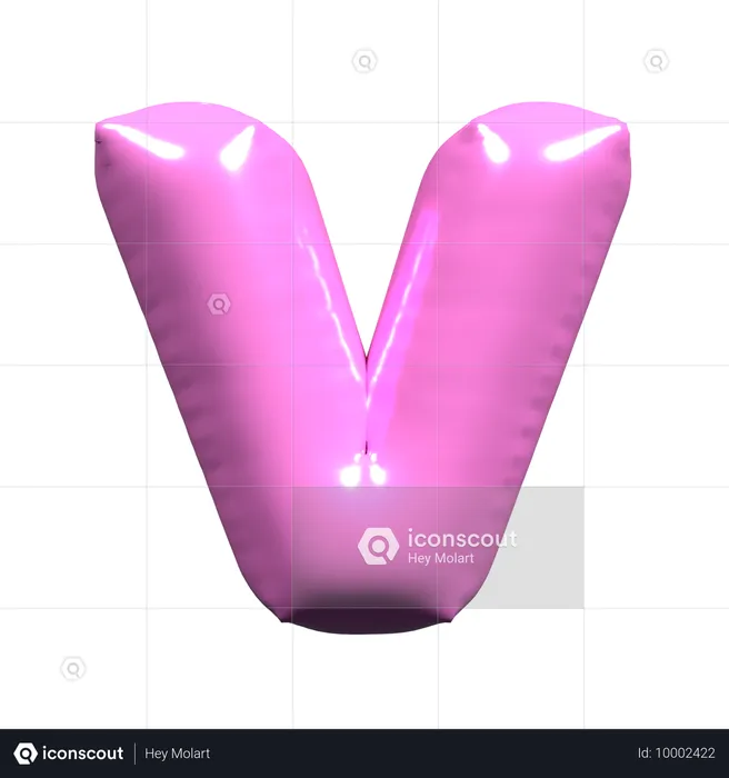 Balloon Letter V  3D Icon