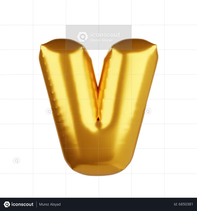 Balloon letter V  3D Icon