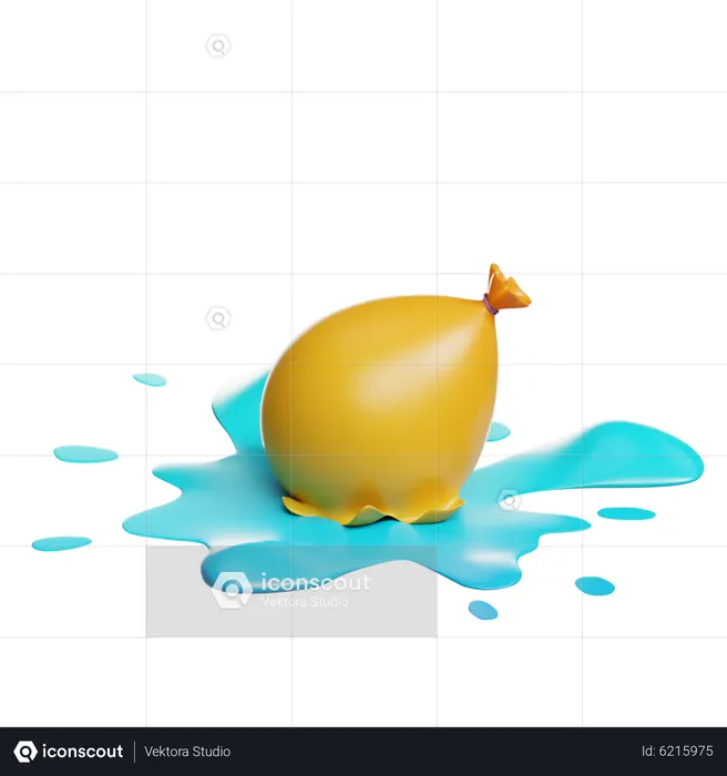 Balloon Popped Out  3D Icon