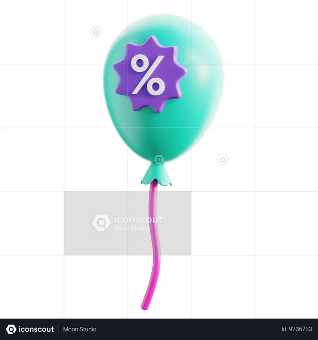 Balloon Property Discount  3D Icon