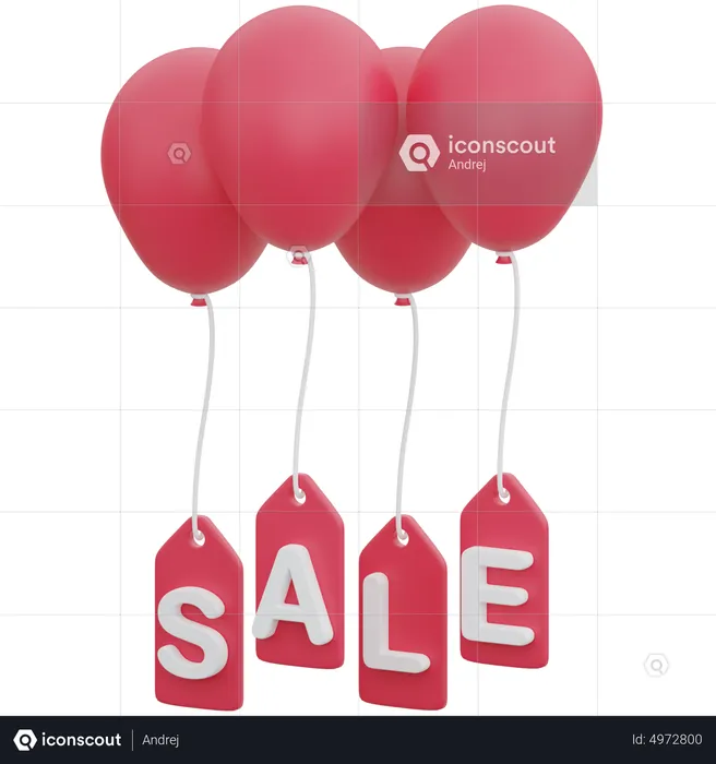 Balloon Sale  3D Icon