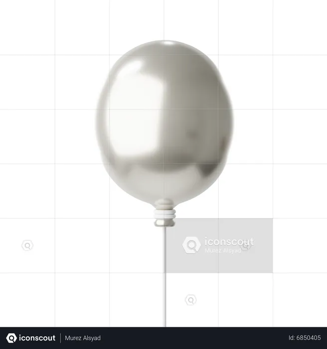 Balloon Silver  3D Icon