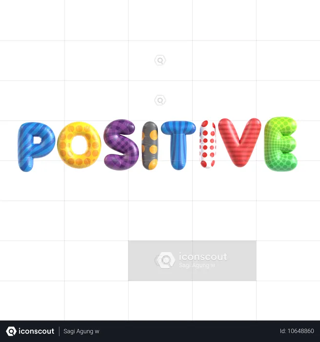 Balloon Text Positive  3D Icon