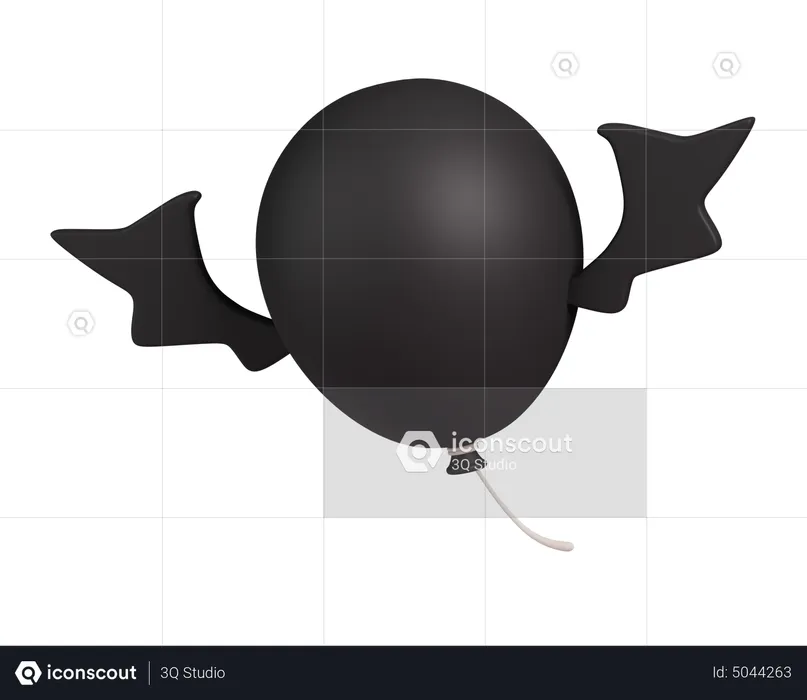 Balloon With Bat Wing  3D Icon
